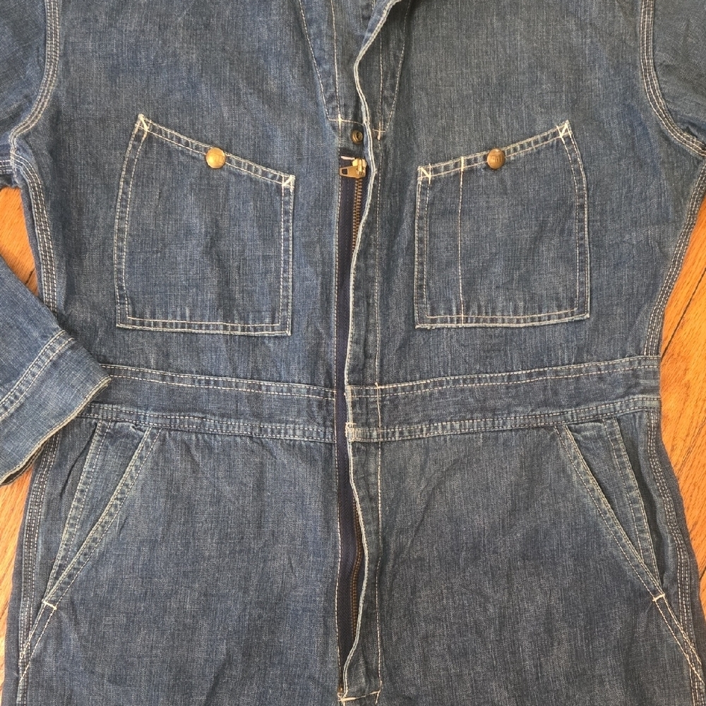 Vintage Pre Shrunk Full Count Blue Denim Jumpsuit - Picture 4 of 13